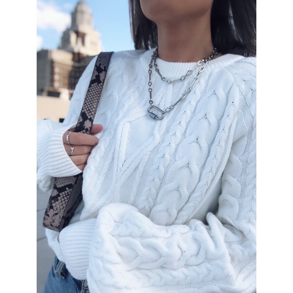 Last 1 ✨Freja Cable Knit Puff Sleeve Sweater - Picture 8 of 8